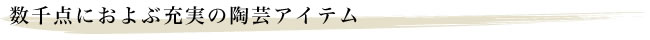 数千点に及ぶ充実の陶芸アイテム